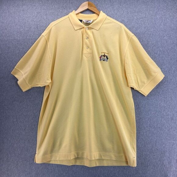 Men's Cutter & Buck Size Large Ryder Cup The Country Club Yellow Polo Shirt Golf - Picture 1 of 10